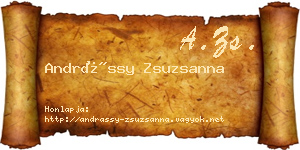 Andrássy Zsuzsanna névjegykártya