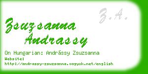 zsuzsanna andrassy business card